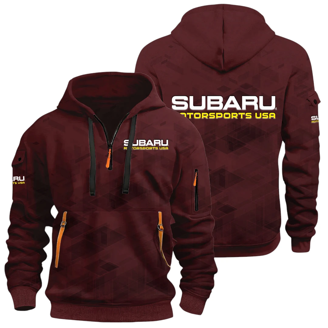 Subaru Motorsports USA Racing Half Zip Hoodie All Over Prints Multi Pockets Custom Name Gift For Fan Subaru Motorsports USA Racing Half Zip Hoodie All Over Prints Multi Pockets Custom Name Gift For Fan