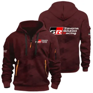 Toyota Gazoo Racing Half Zip Hoodie All Over Prints Multi Pockets Custom Name Gift For Fan