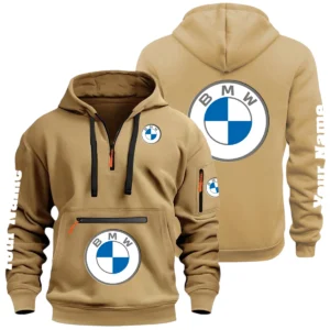 BMW Half Zip Hoodie Multi Zipper Pocket Custom Name