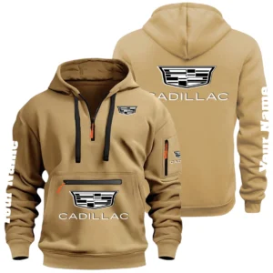 Cadillac Half Zip Hoodie Multi Zipper Pocket Custom Name