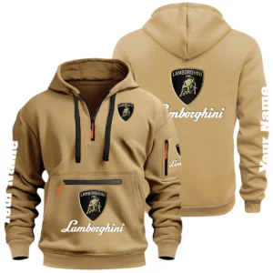 Lamborghini Half Zip Hoodie Multi Zipper Pocket Custom Name