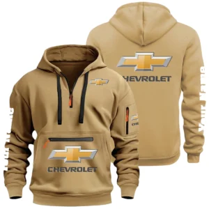 Chevrolet Half Zip Hoodie Multi Zipper Pocket Custom Name