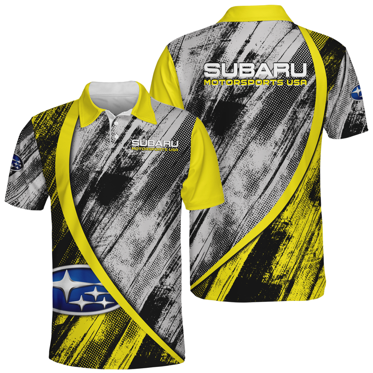 Subaru Motorsports USA Racing Polo All Over Prints Subaru Motorsports USA Racing Polo All Over Prints
