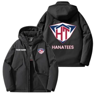 Hanatees Men’s Hooded Puffer Jacket Fleece-Lined Custom Name