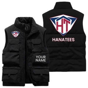 Hanatees Men's Fleece-Lined Sleeveless Vest, Multiple Pockets Custom Name
