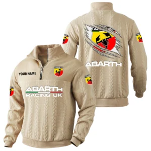 Abarth Racing UK Quarter-Zip Sweatshirt Stand Collar Custom Text