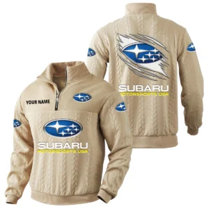 Subaru Motorsports USA Racing Quarter-Zip Sweatshirt Stand Collar Custom Text